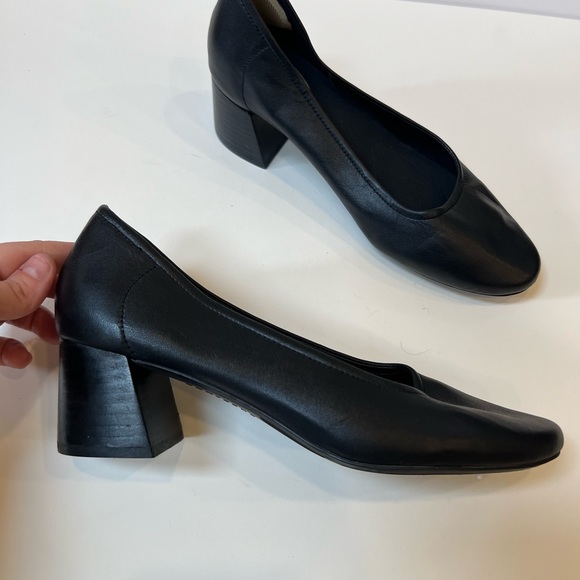 Com + Sens Shoes - Com and Sens Ballerina Toe with Block Heel Black Shoes Size 9.5